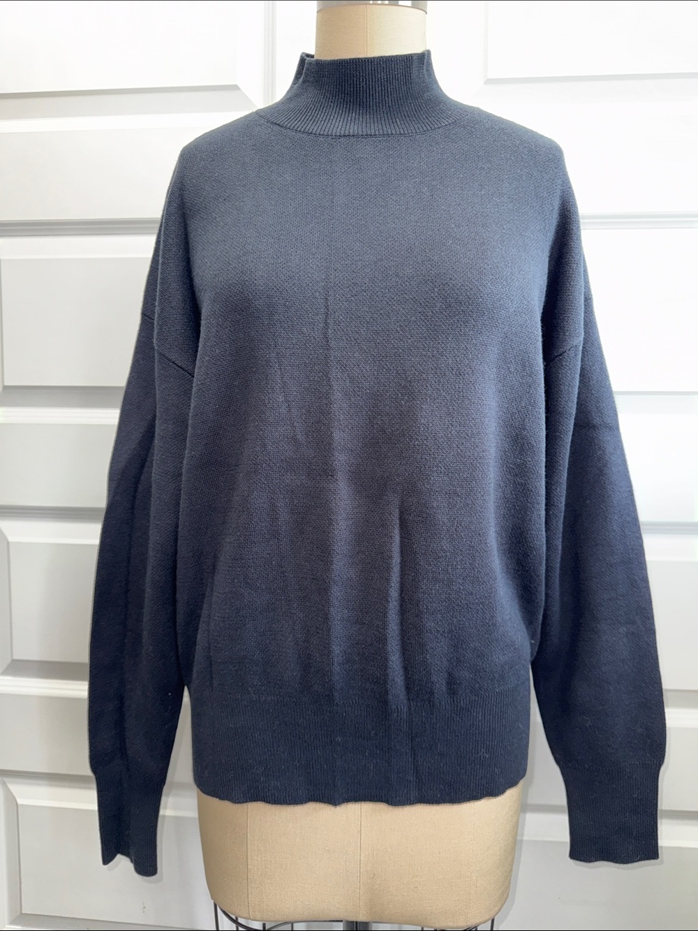 NEW WITH TAG Classic Mock Neck Sweater - Slate Blue